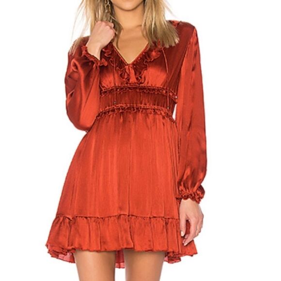 ULLA Johnson Callista Dress in Crimson 100% Silk 
Size 0 - Picture 1 of 15